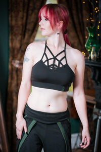 Coven Bralette paired with Moonflower Pants, front view