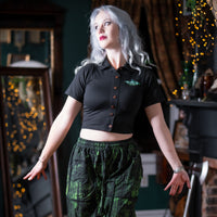 Luna Moth Collared Crop Top
