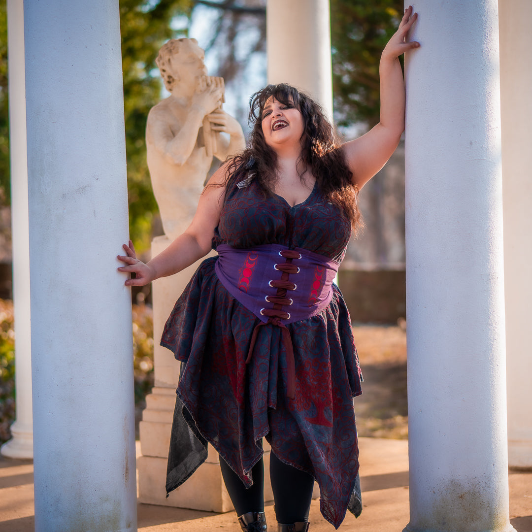 Morrigan Apron Dress - Tree of Life Dress - Embroidered Cotton