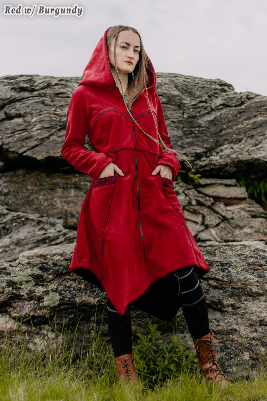 Necromancer's Coat in red (main color) and burgundy (secondary color)