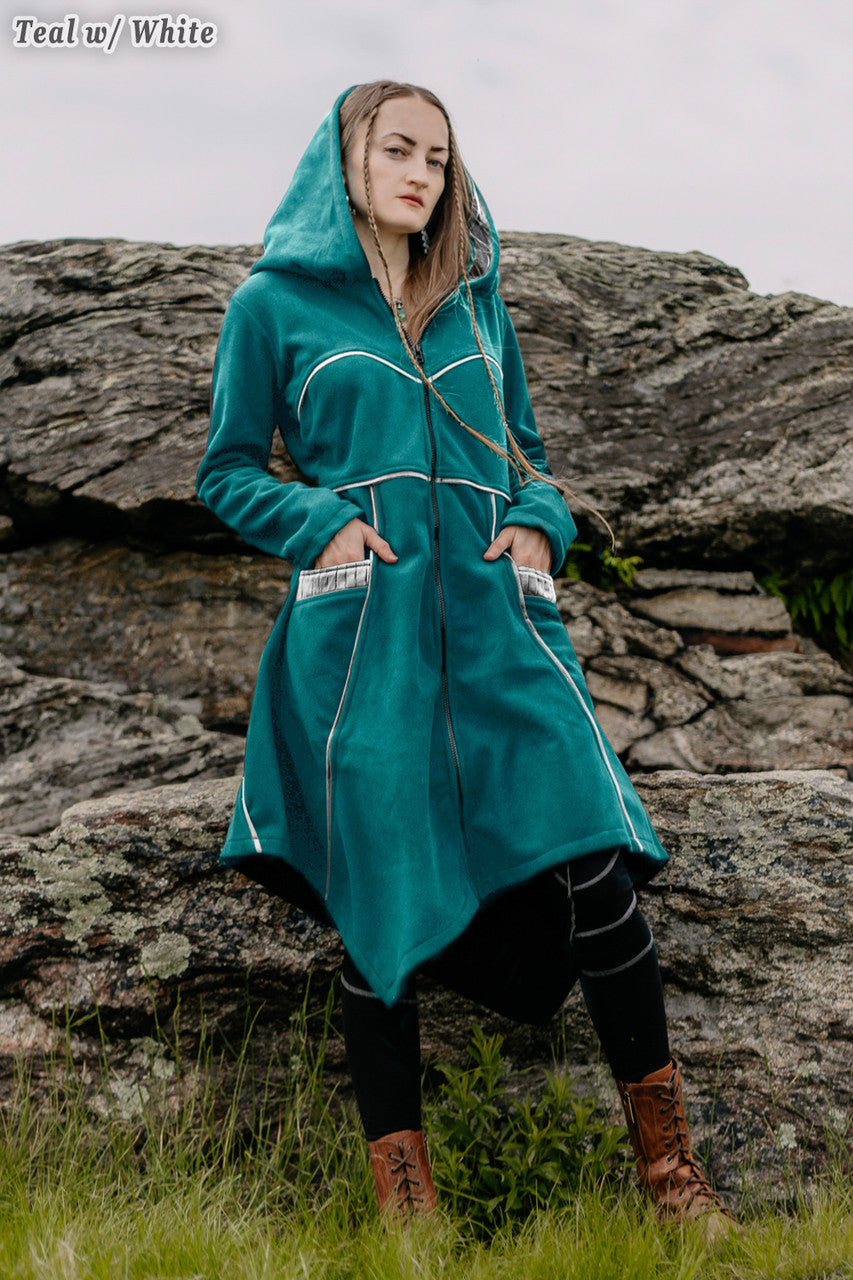 Necromancer's Coat in teal (main color) and white (secondary color)