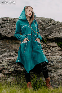 Necromancer's Coat in teal (main color) and white (secondary color)