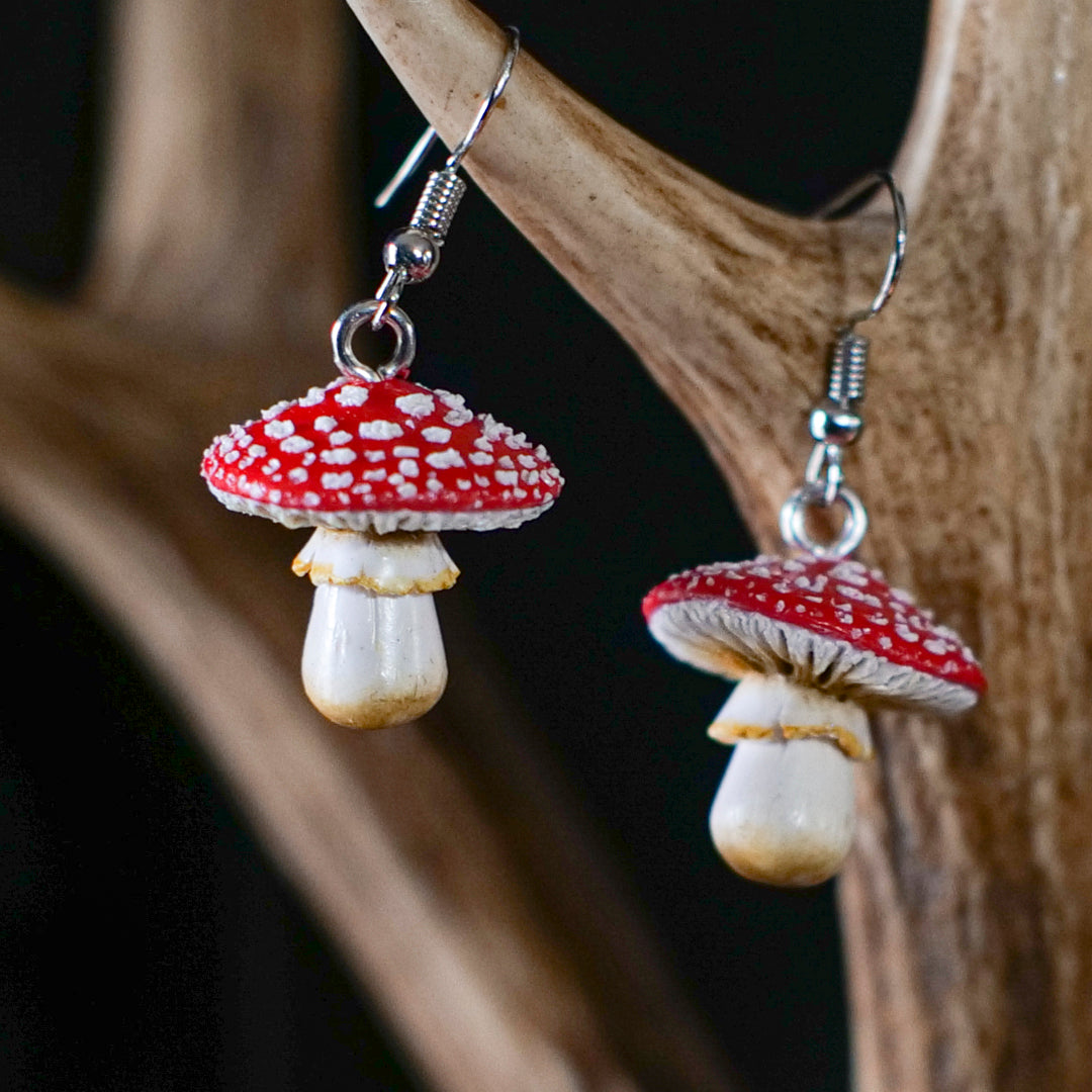 Amanita Mushroom Earrings