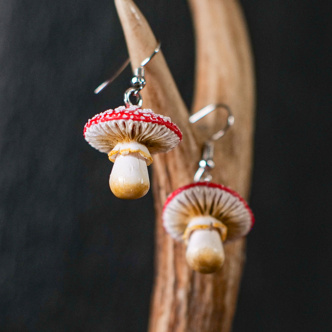 Amanita Mushroom Earrings