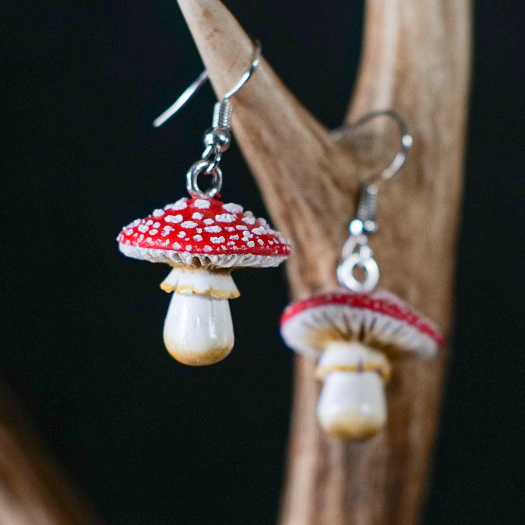 Amanita Mushroom Earrings